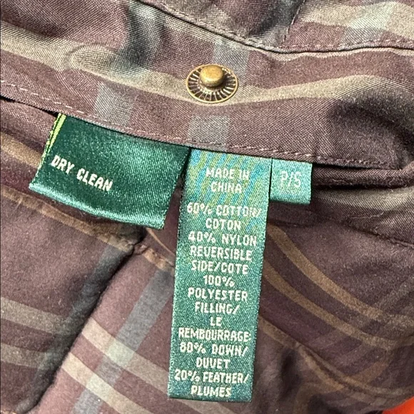 Ralph Lauren Brown Plaid Puffer Vest Reversible - Picture 2 of 7